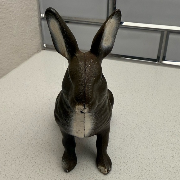 Vintage Cast Iron Bunny Jack Rabbit Slotted Coin Bank - Picture 6 of 13